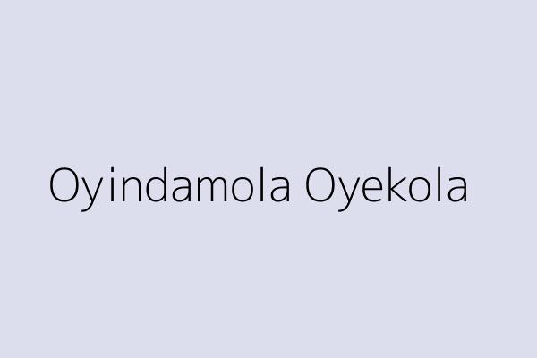 Oyindamola Oyekola 